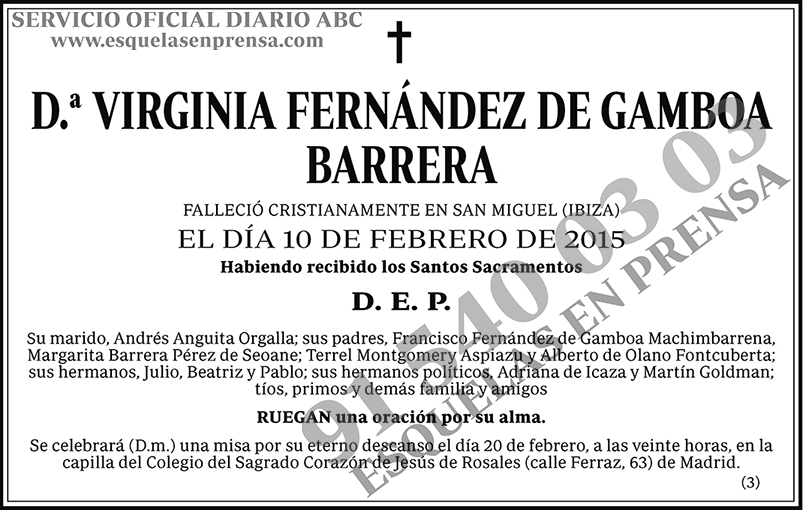 Virginia Fernández de Gamboa Barrera